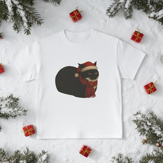 Christmas Maxwell Cat Tee - Unisex Heavy Cotton